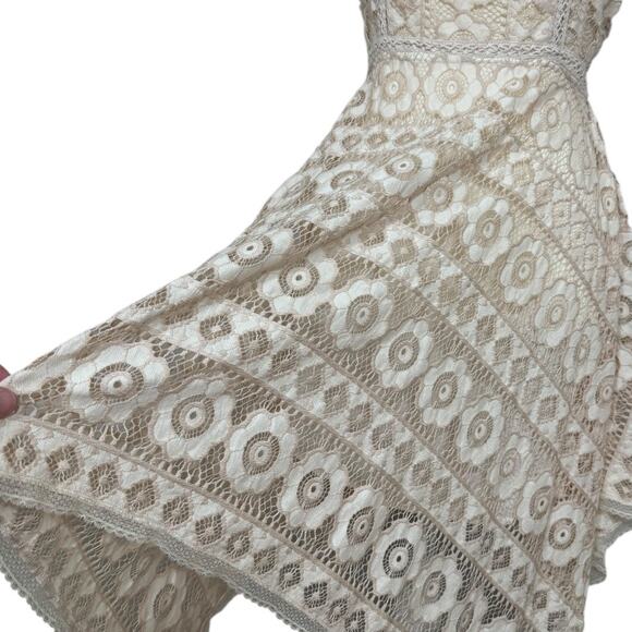 Free People Just Like Honey Beige Lace Dress - Size 4 - Picture 4 of 8